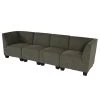 Modular 4-Sitzer Sofa Moncalieri, Braun, Hohe Armlehnen