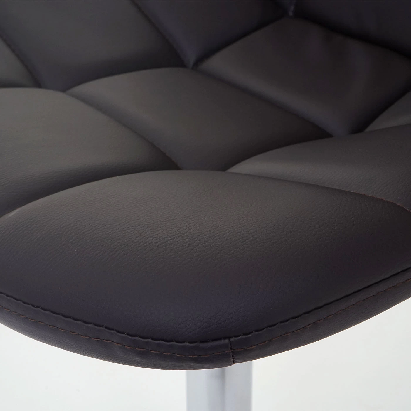 Retro Esszimmerstuhl A60, Drehstuhl, Kunstleder Braun, Chromfuß – Bild 5