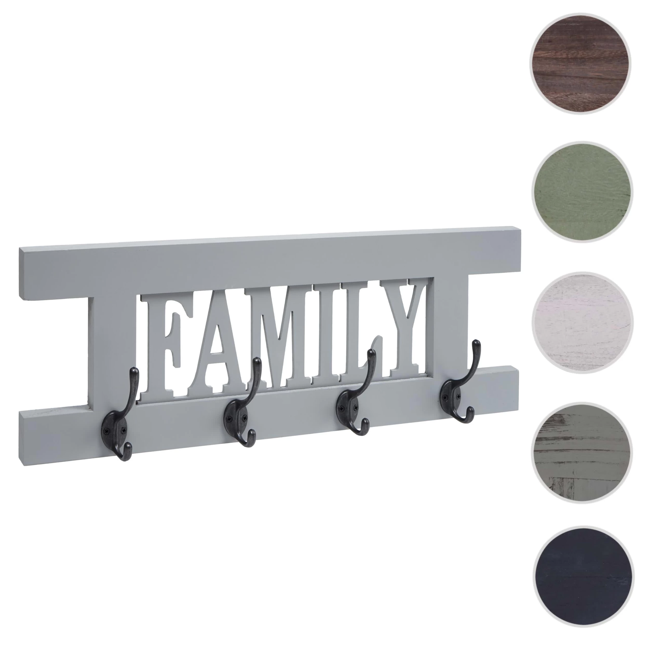 Wandgarderobe C60 Family Im Shabby-Look, Grau-blau – Bild 7