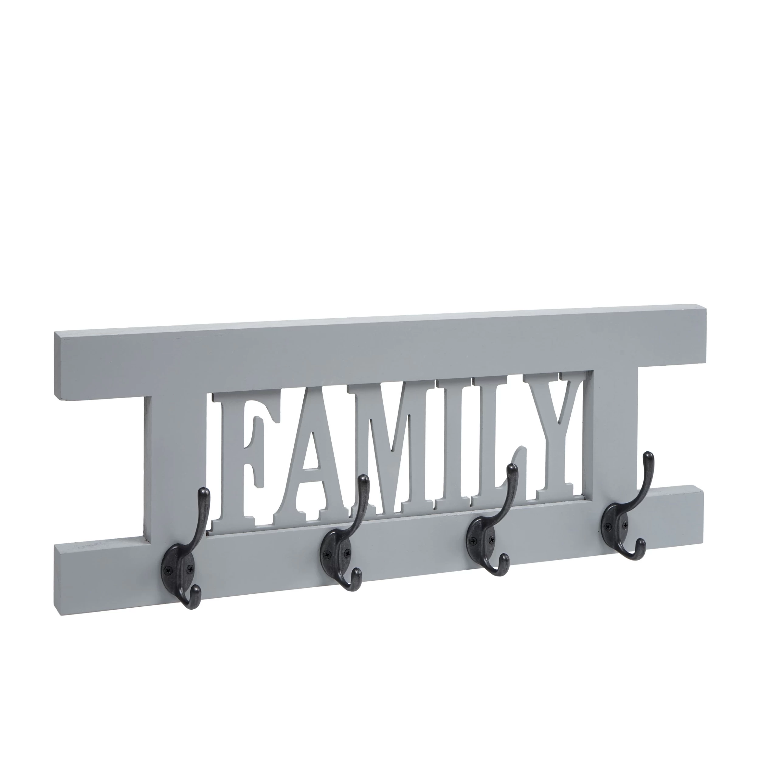 Wandgarderobe C60 Family Im Shabby-Look, Grau-blau