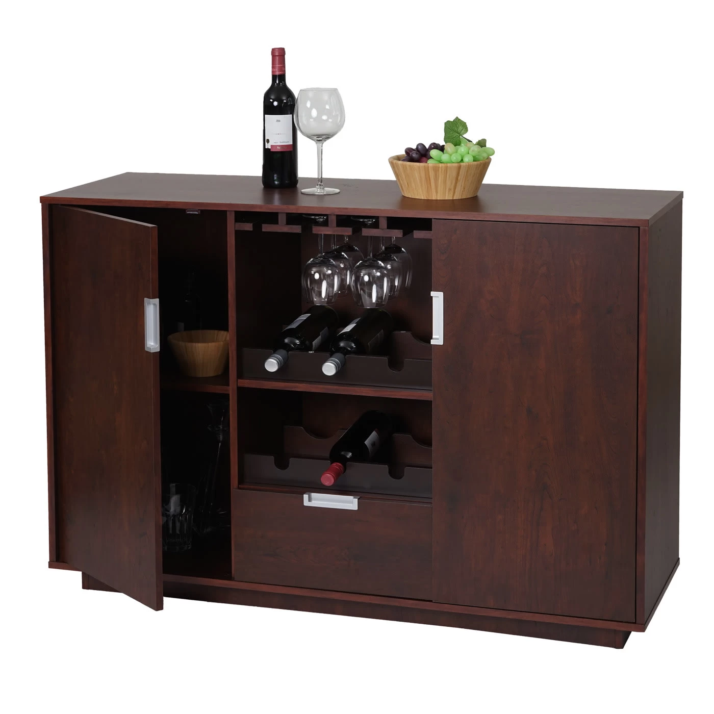 Weinschrank F64, Walnuss-braun – Bild 3