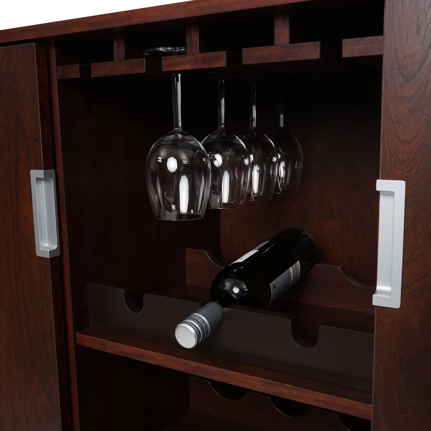 Weinschrank F64, Walnuss-braun – Bild 6