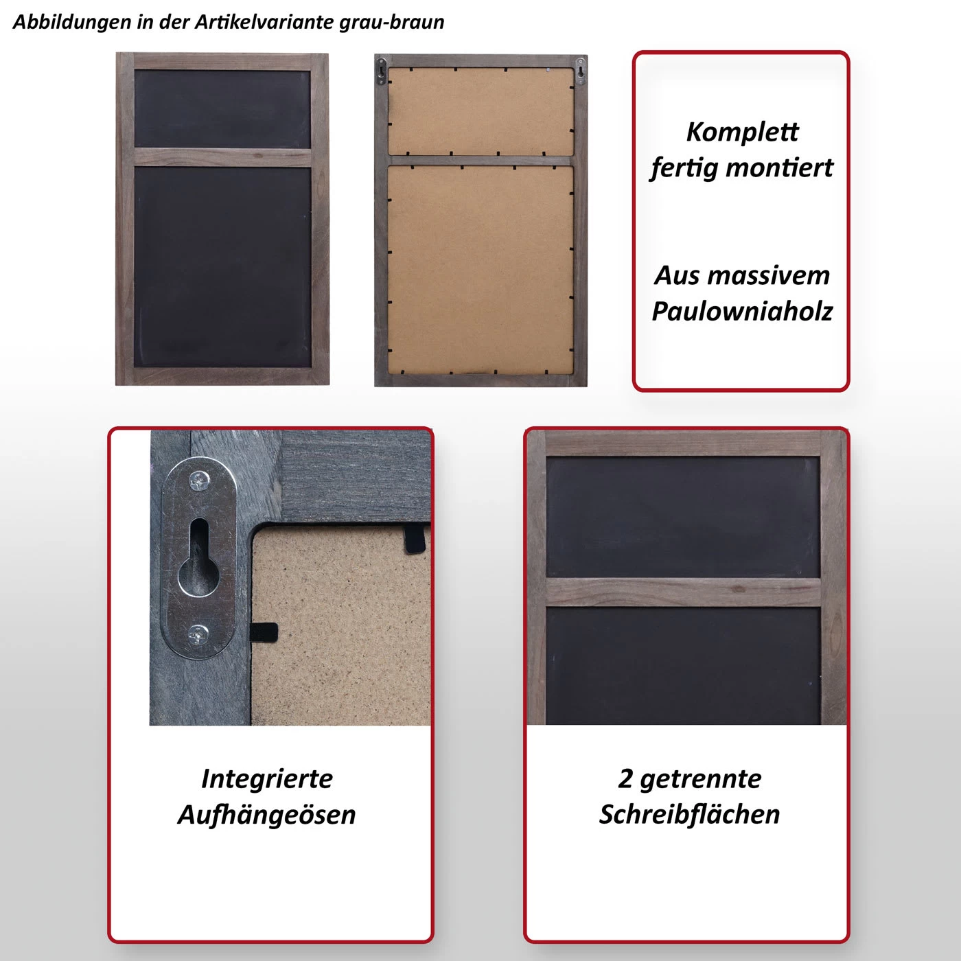 Werbetafel Im Shabby-Look, Braun – Bild 2