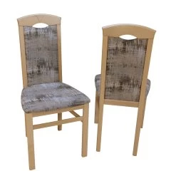 Stühle (2 Stück) Benny In Gestell Natur, Stoff Schoko