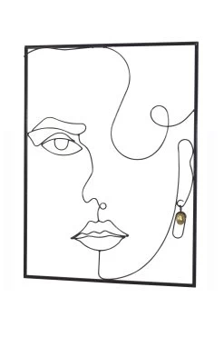 Wanddekoration Gesicht In Schwarz