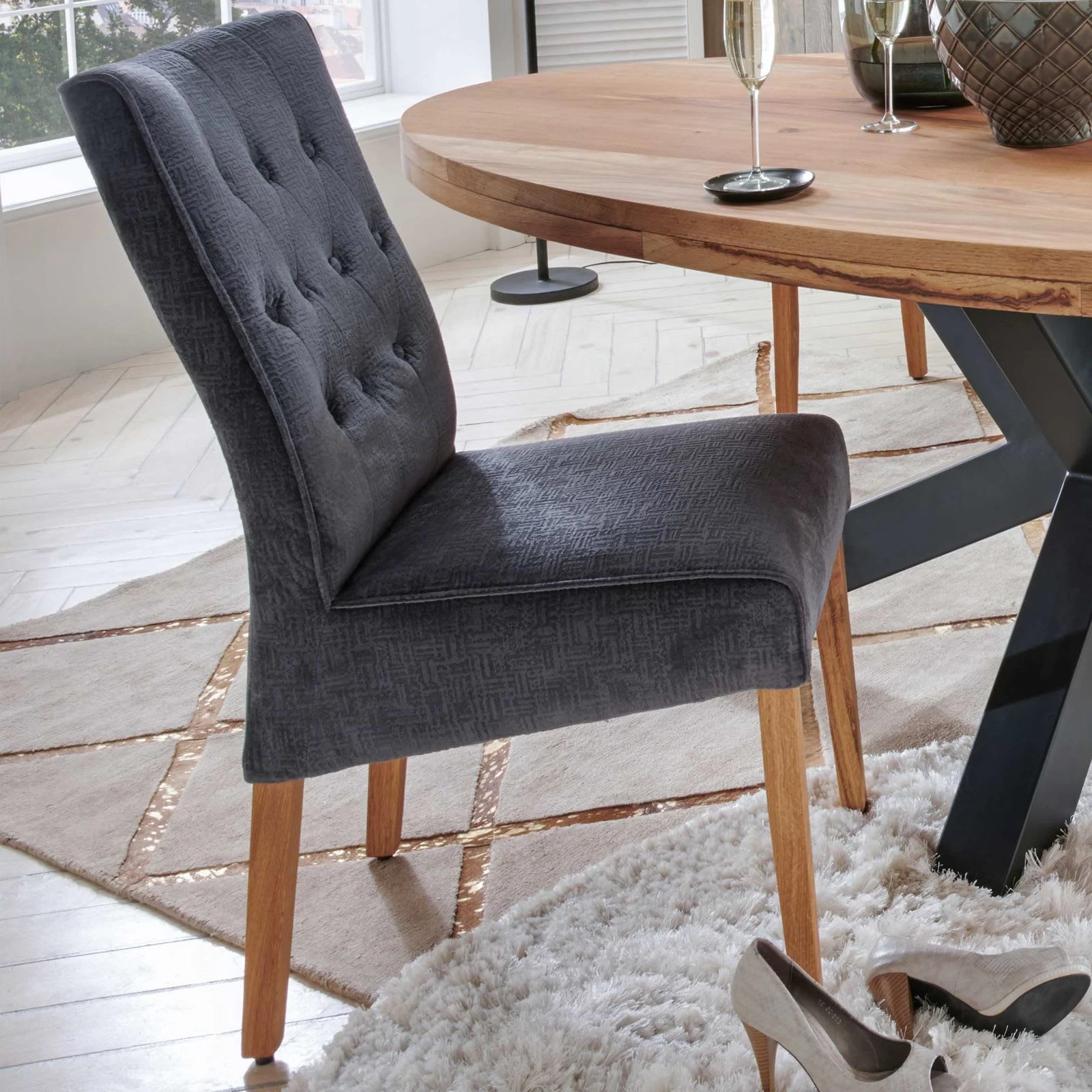 2er Set: Polsterstuhl Frank In Blau (B) 48 X (H) 98 Cm – Bild 5