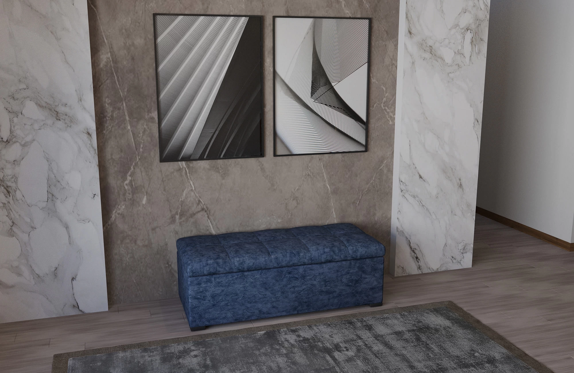 Sitzbank Albatros Mit Stauraum Blau – Bild 4