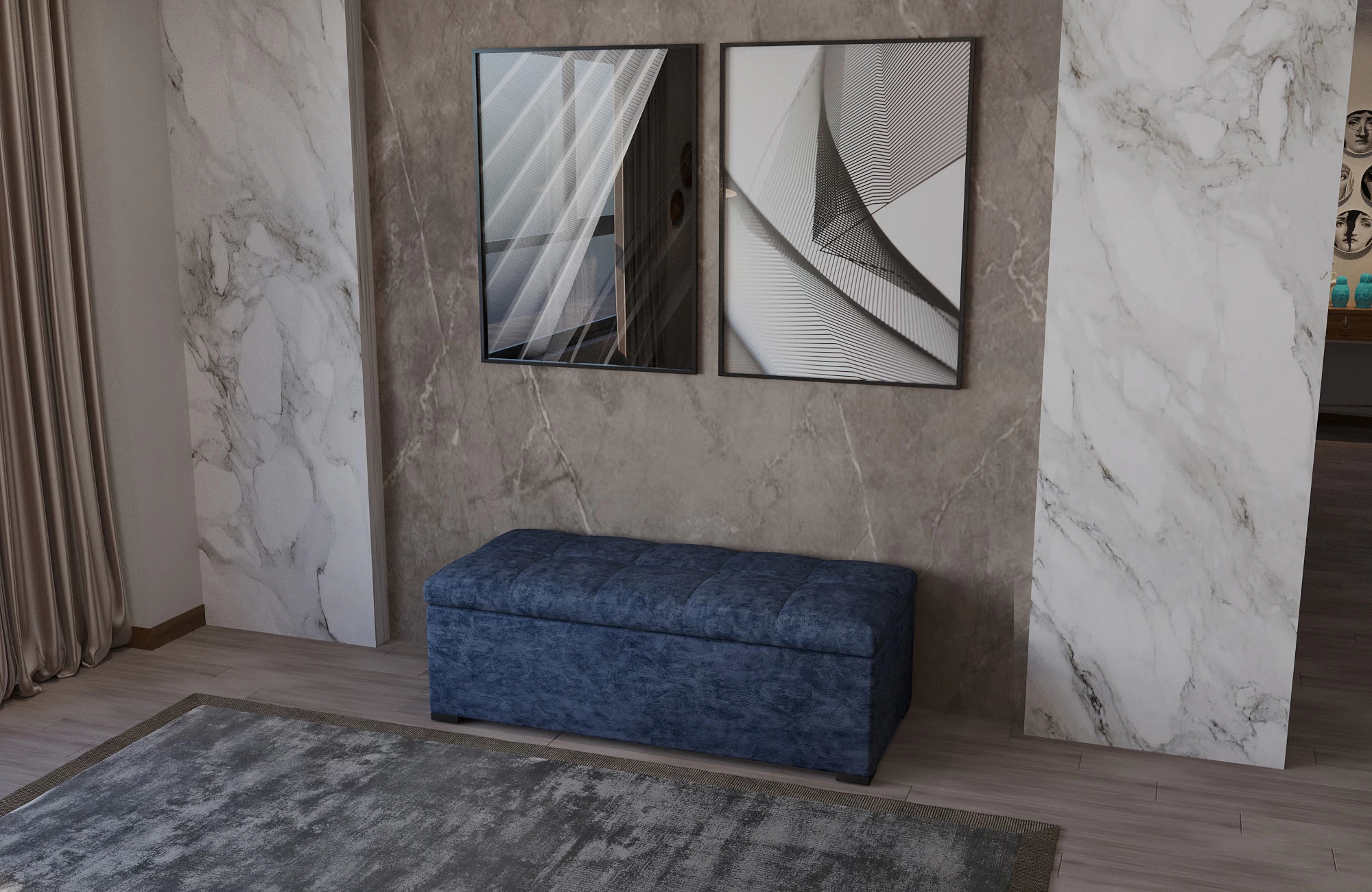 Sitzbank Albatros Mit Stauraum Blau – Bild 5