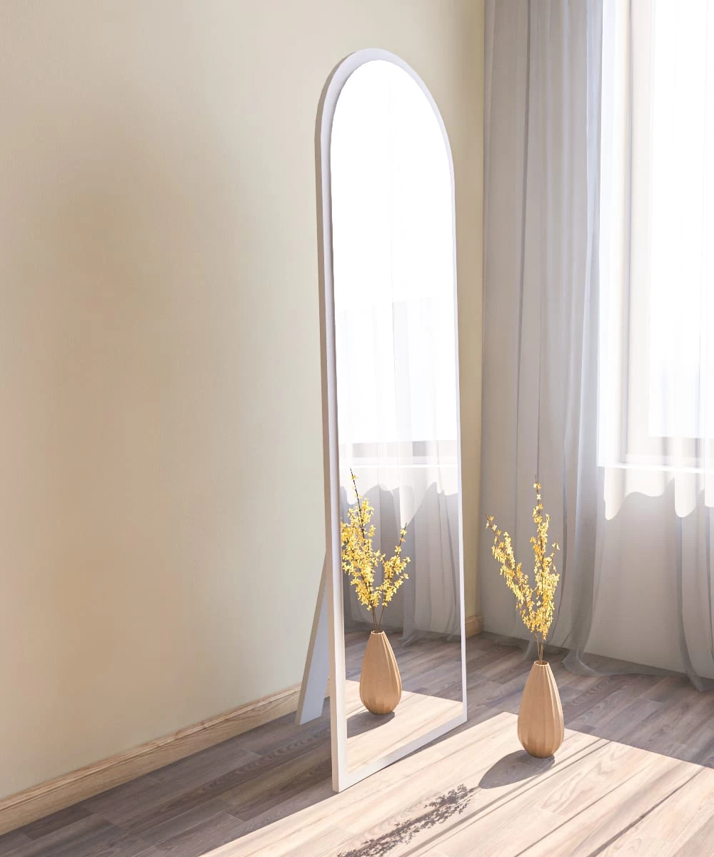 Standspiegel Ganzkörperspiegel Ema Oval 160x50 Weiß