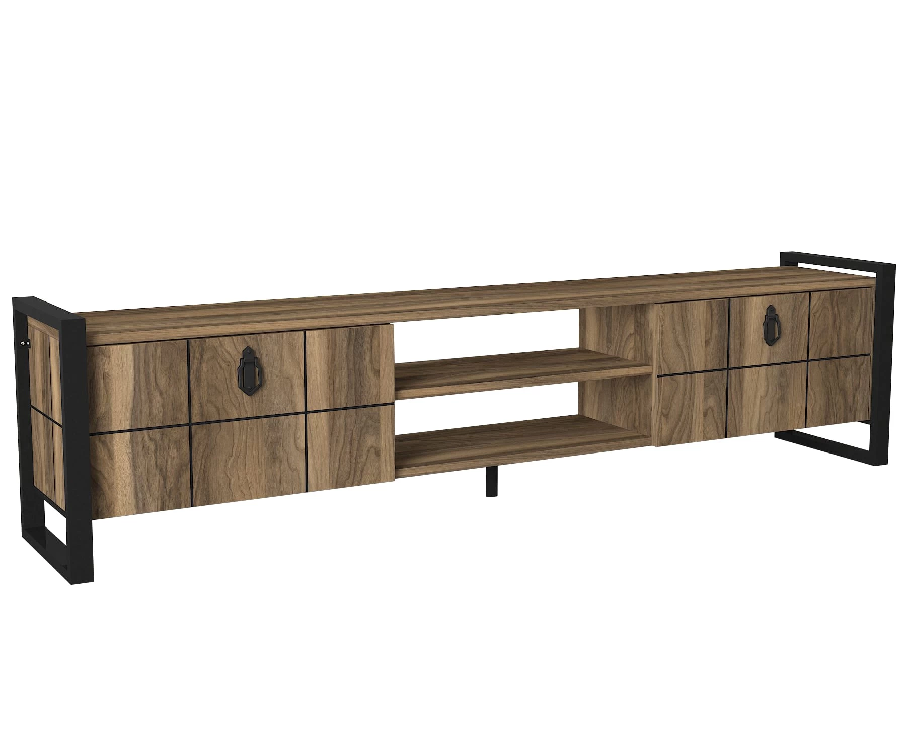 TV Lowboard Lost Mit Metallfüße Walnuss – Bild 5