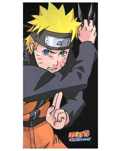 Bade-/ Strandtuch Naruto Shippuden - (L) 140 Cm X (B) 70 Cm In Schwarz