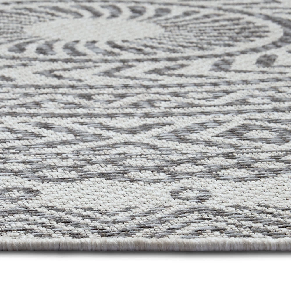 In- & Outdoor Teppich Giro Anthrazit Creme, 160 Cm Rund – Bild 3