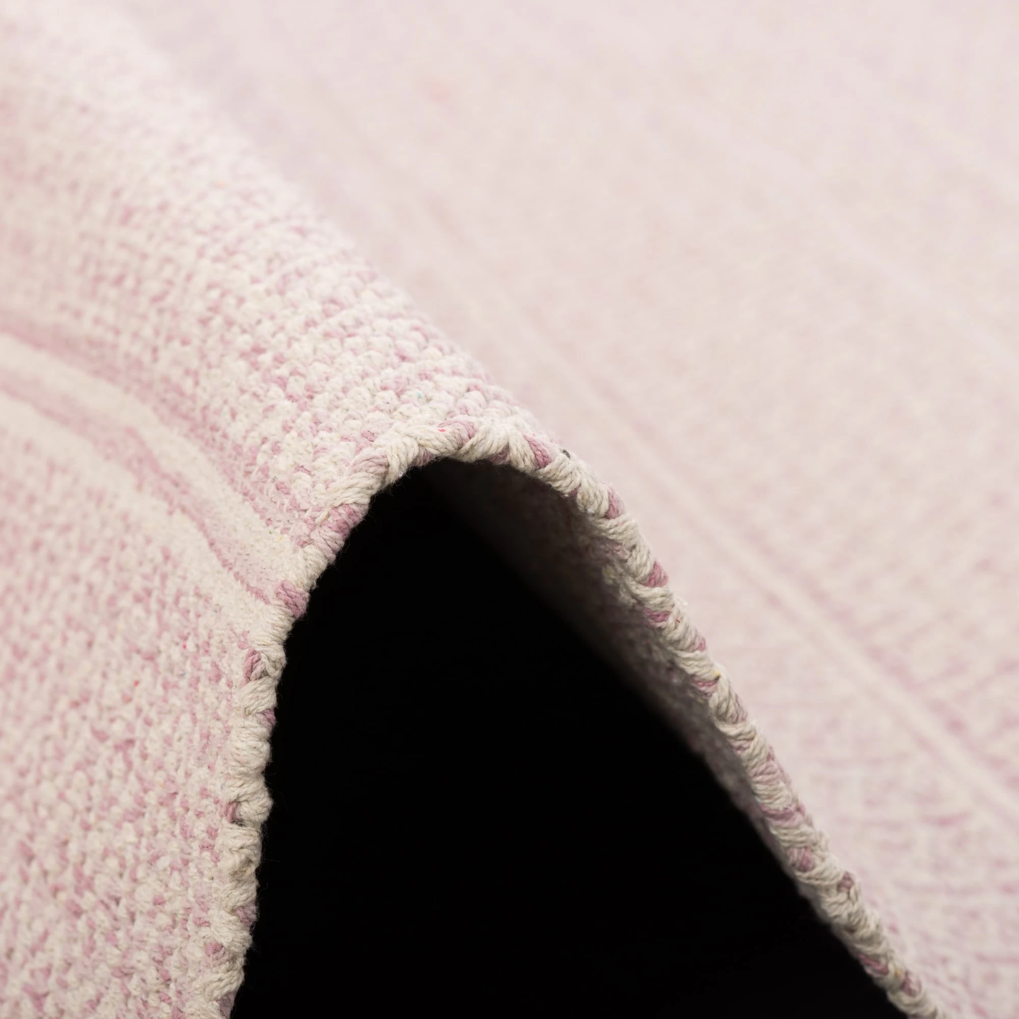 Baumwolle Natur Kelim Teppich Sandy Stripes In Rosa – Bild 3