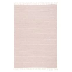 Baumwolle Natur Kelim Teppich Sandy Stripes In Rosa