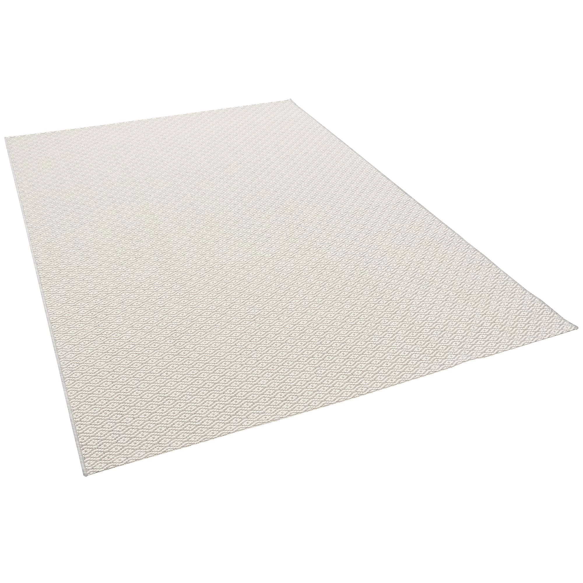 In- Und Outdoor Teppich Flachgewebe Carpetto In Silber Creme – Bild 2