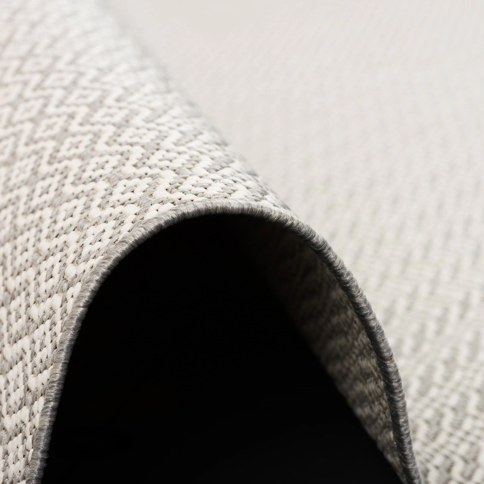 In- Und Outdoor Teppich Flachgewebe Carpetto In Silber Creme – Bild 3