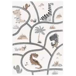 Kinder Teppich Maui Kids Dino Straßenteppich In Beige
