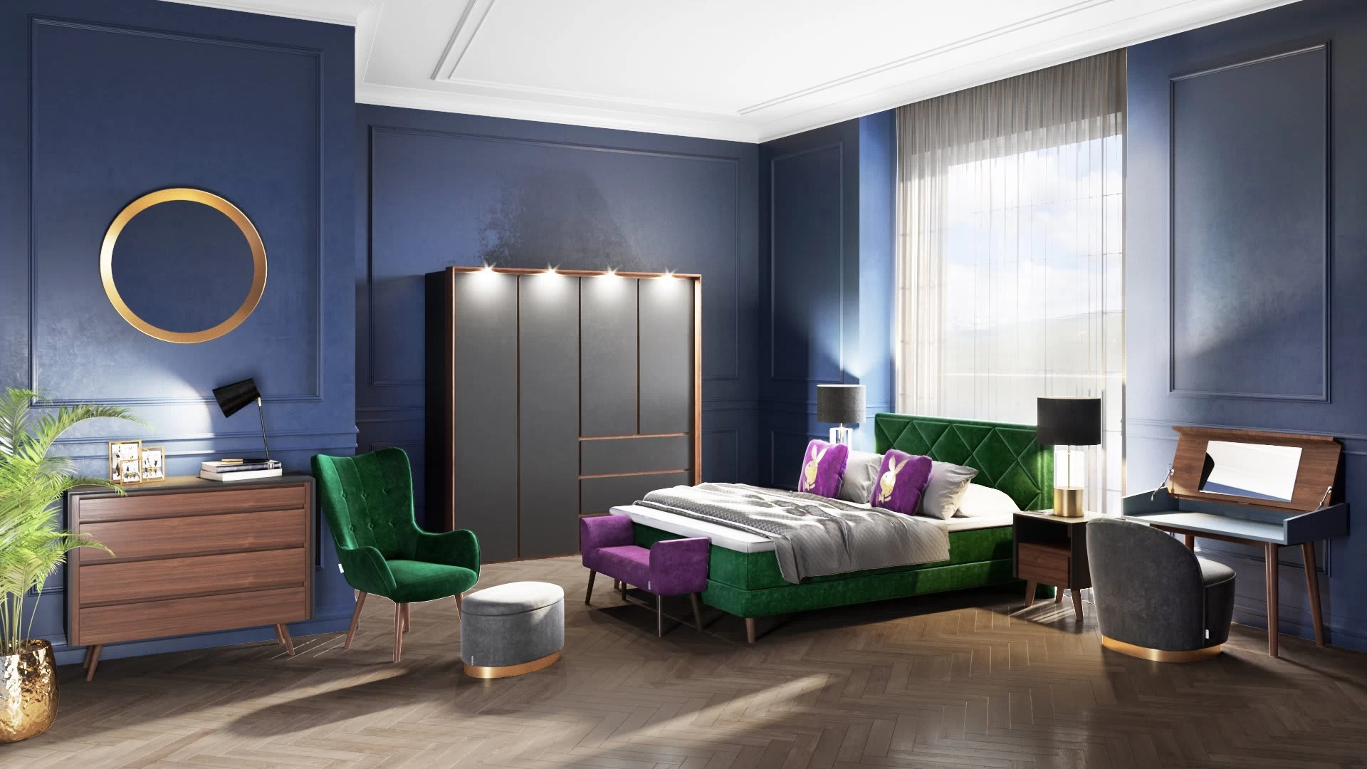 Playboy Pouf "SUE" In Anthrazit - (B)55 X (H)35 X (T)55 Cm – Bild 3