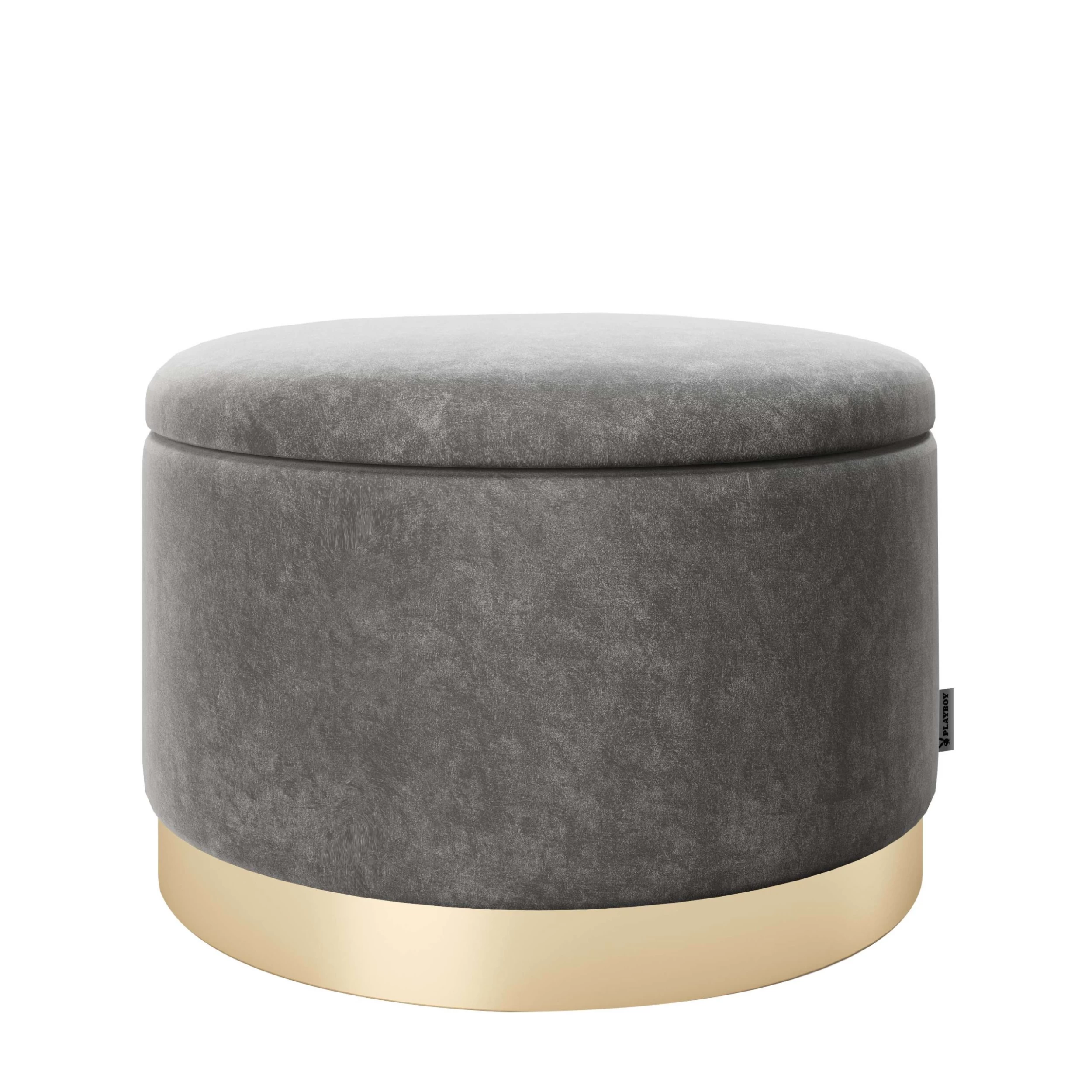 Playboy Pouf "SUE" In Anthrazit - (B)55 X (H)35 X (T)55 Cm
