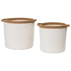 Korb-Set, 2-tlg. Witty, Weiß/Natur