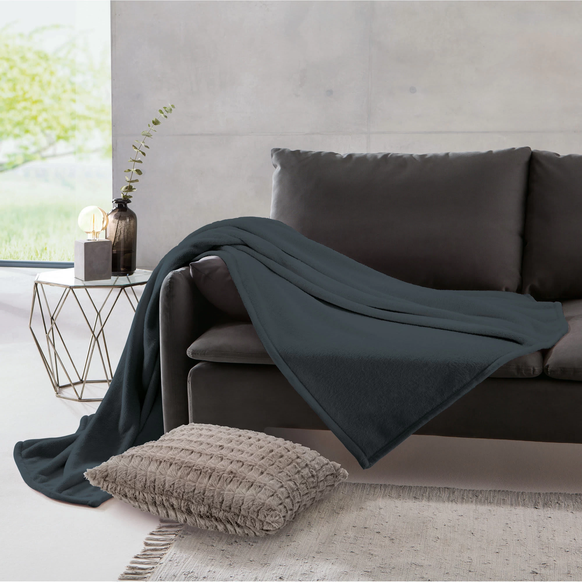 Fleece Wohndecke 10er-Pack In Anthrazit – Bild 3