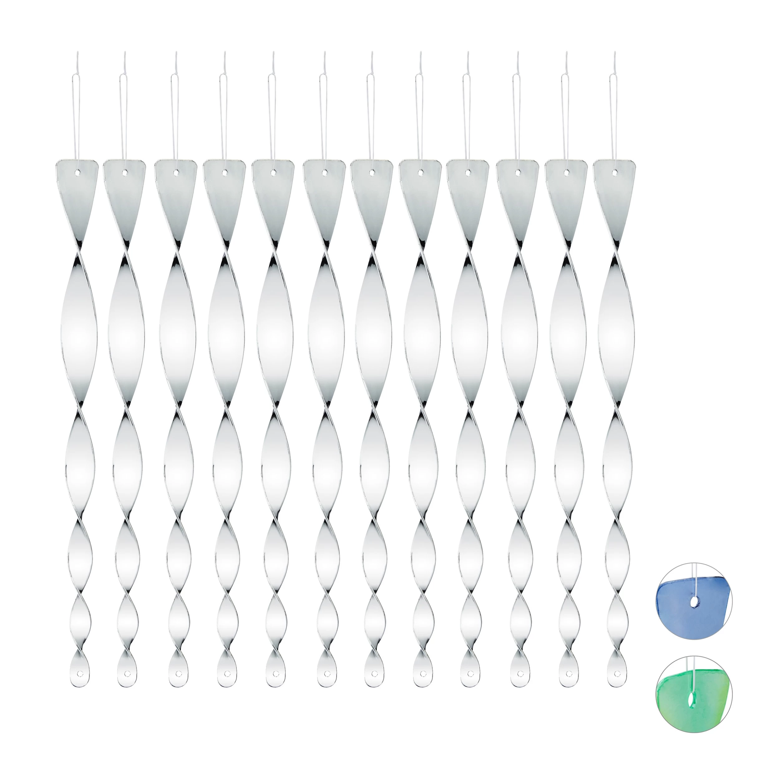 12er-Set: Vogelabwehrspirale In Silber – Bild 7