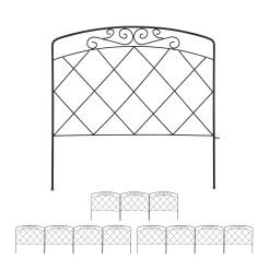 12tlg. Beetzaun Set In Schwarz - (B)735 X (H)41,5 Cm