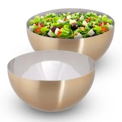 2 X Servierschüssel In Gold/ Silber - (H)12,5 X Ø 25 Cm
