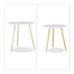 2x Beistelltisch In Weiß