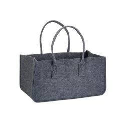 2x Kaminholztasche In Anthrazit - (B)25 X (H)25 X (T)50 Cm