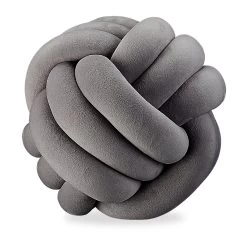 2x Knotenkissen In Dunkelgrau - Ø 25 Cm