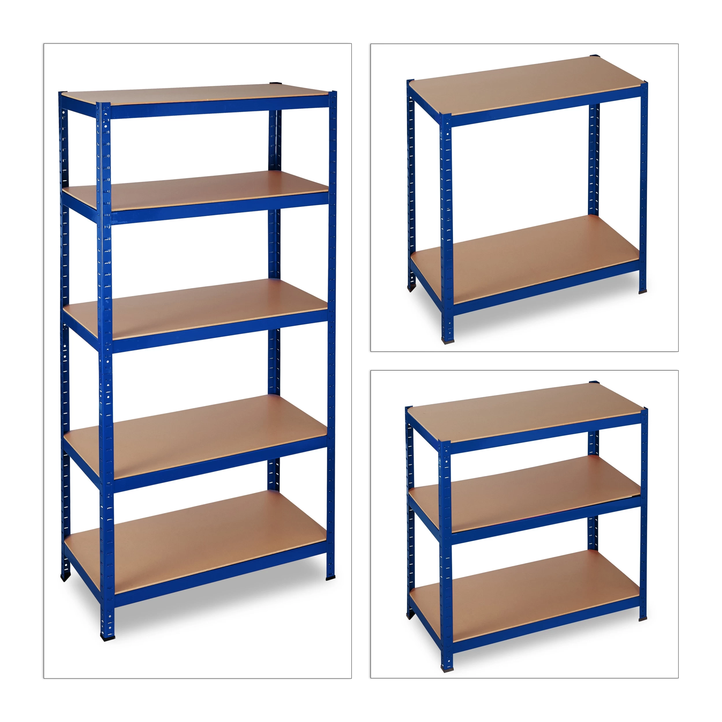 2x Schwerlastregal In Blau - (B)90 X (H)180 X (T)45 Cm – Bild 6