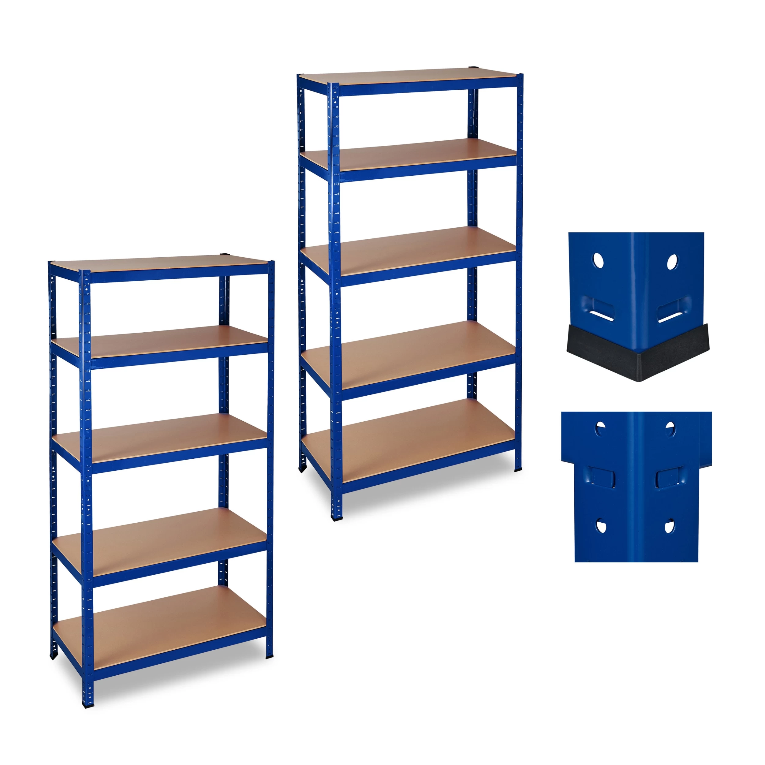 2x Schwerlastregal In Blau - (B)90 X (H)180 X (T)45 Cm – Bild 8