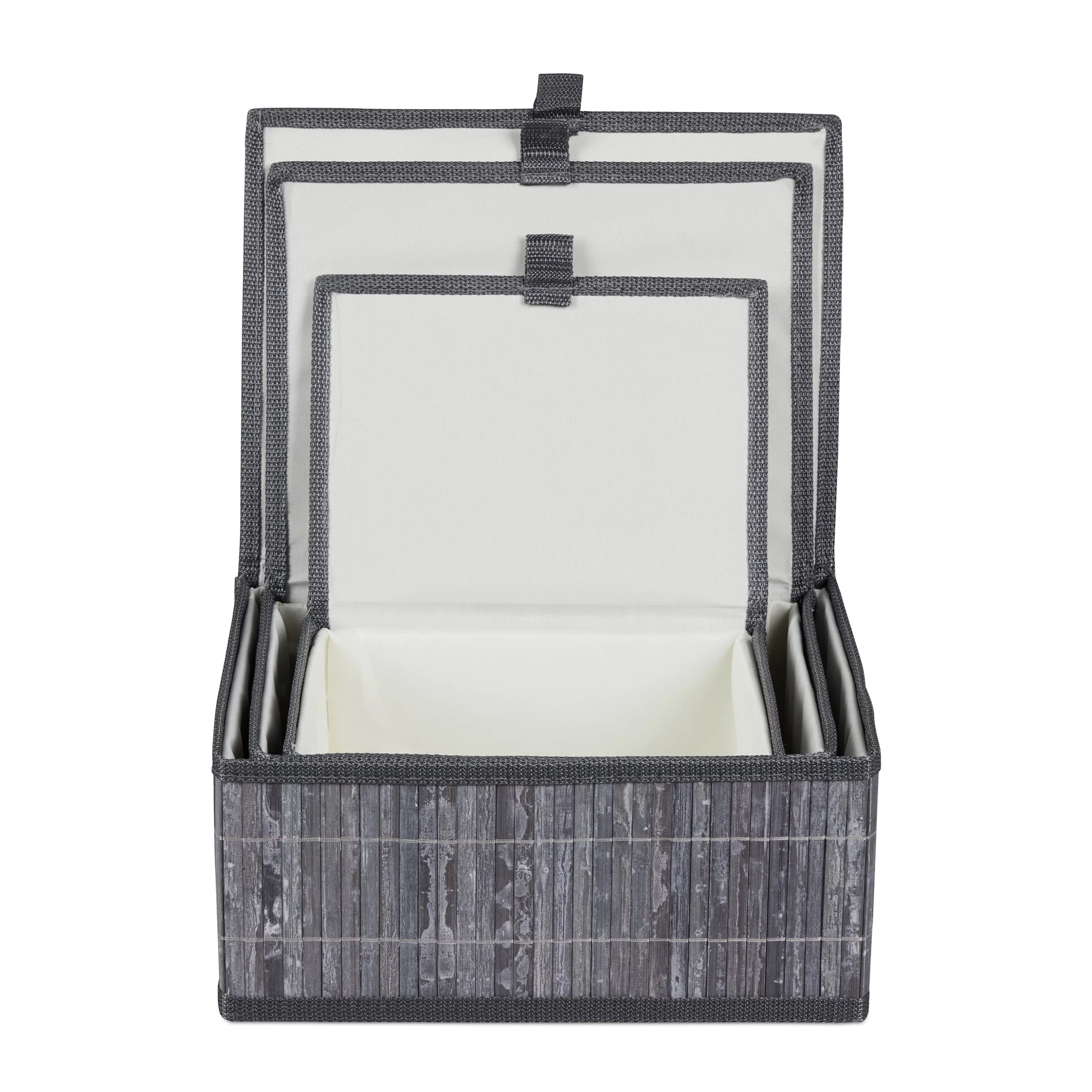 3-tlg. Aufbewahrungskorb Set In Grau – Bild 6