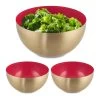 3 X Salatschüssel In Rot/ Gold - Ø 20 Cm