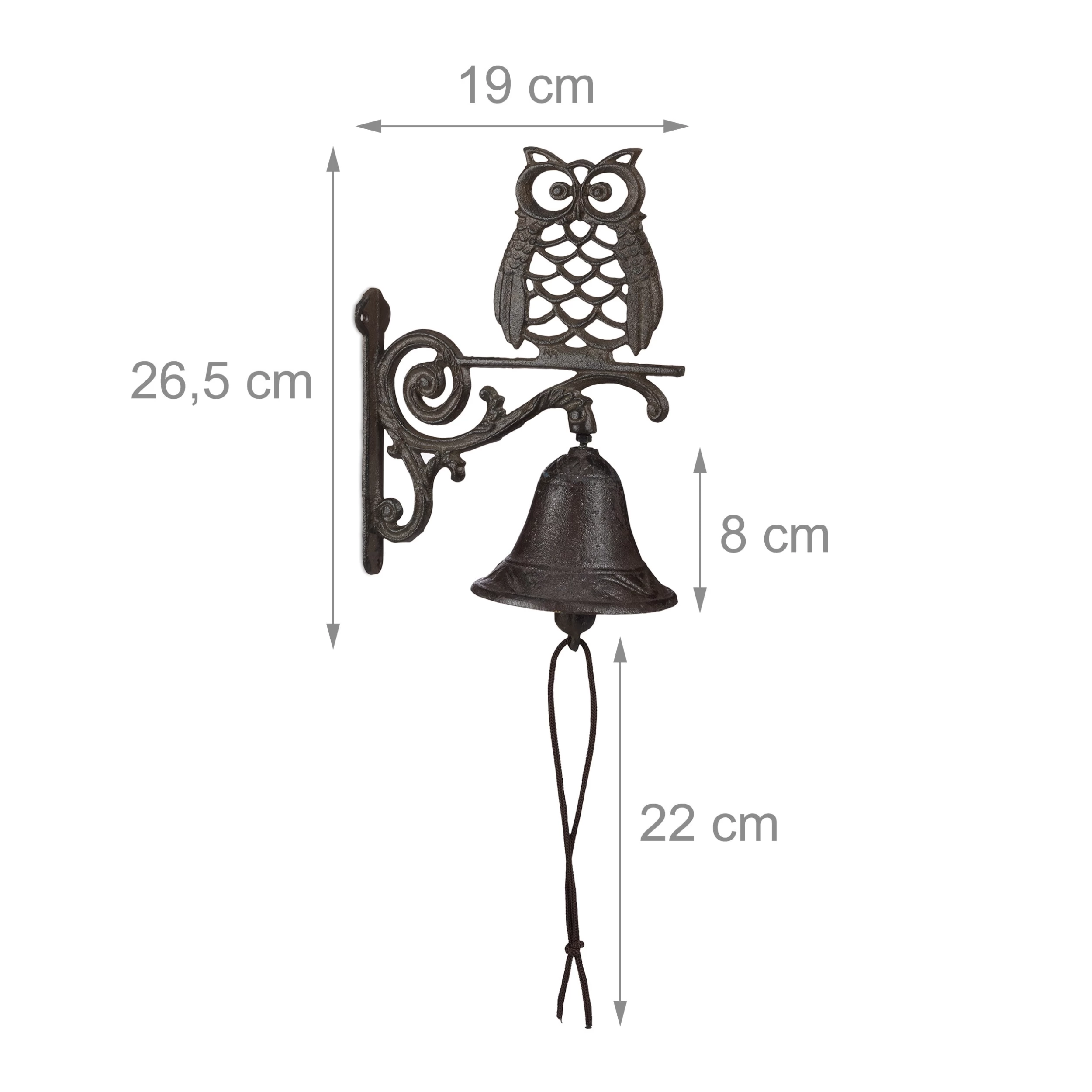 3 X Türglocke "Eule" In Dunkelbraun – Bild 4