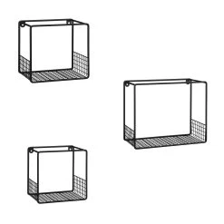 3er-Set: Wandregal In Schwarz