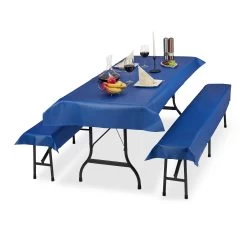 3x Bierzeltgarnitur Auflage In Blau