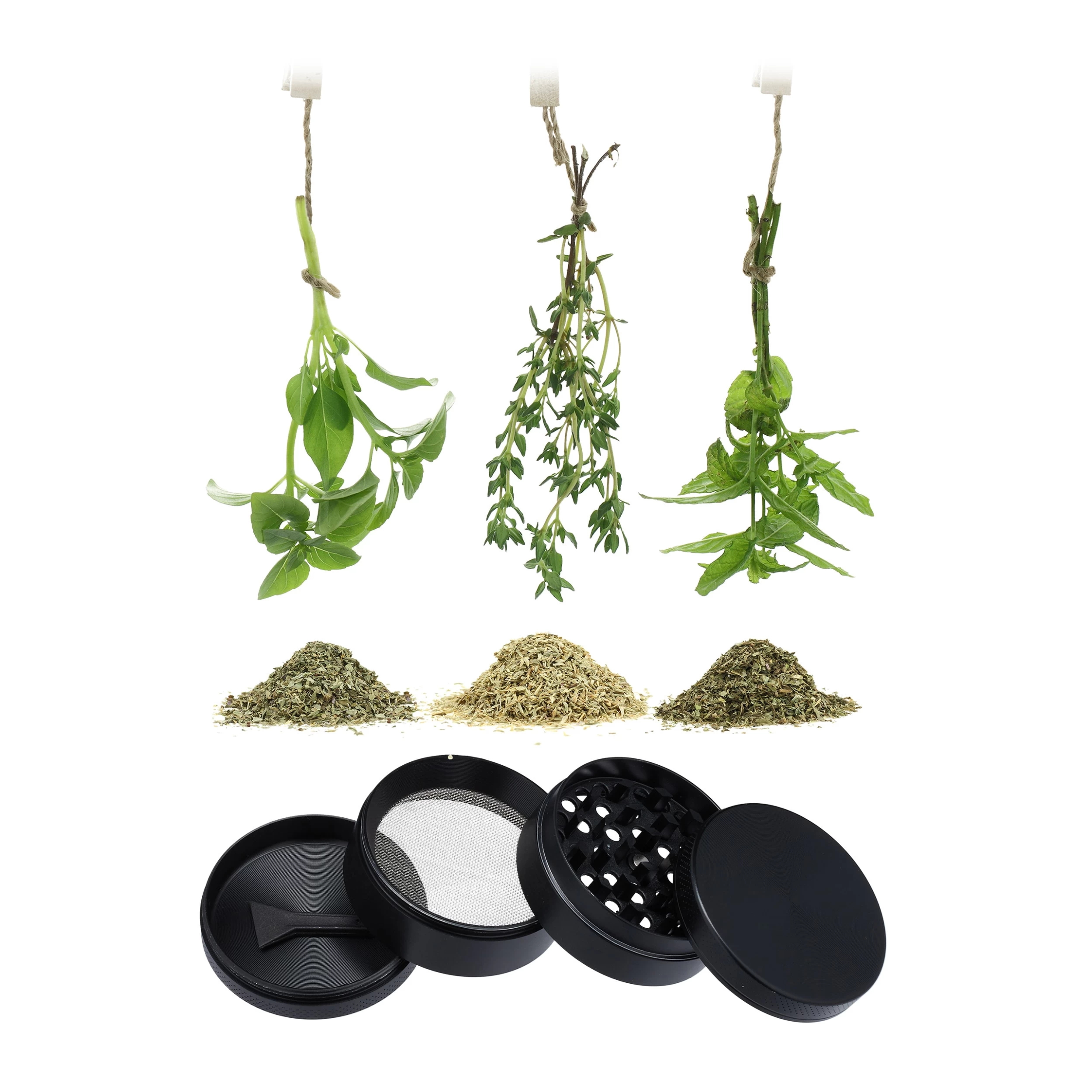 4tlg. Grinder In Schwarz - Ø 5 Cm – Bild 5