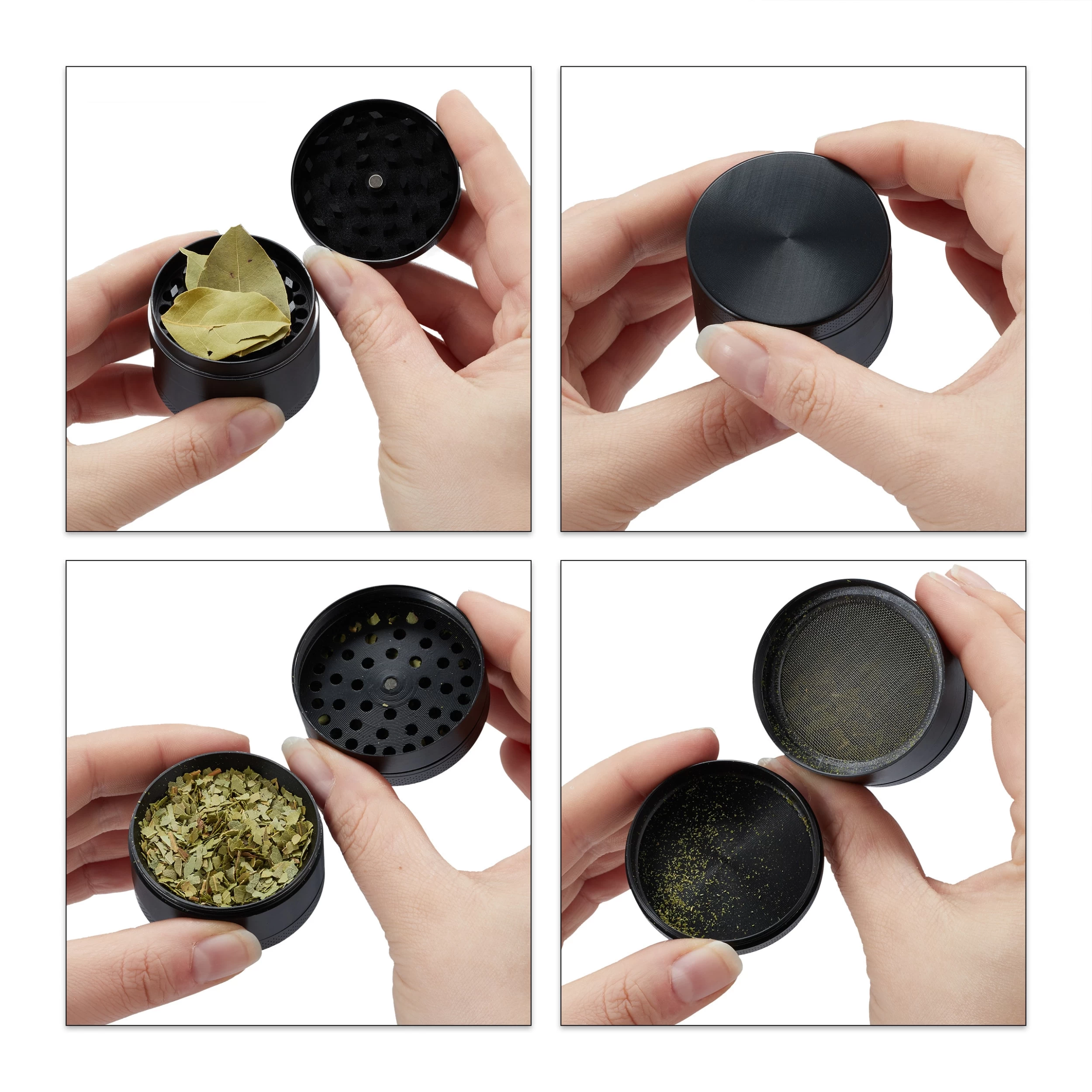 4tlg. Grinder In Schwarz - Ø 5 Cm – Bild 6