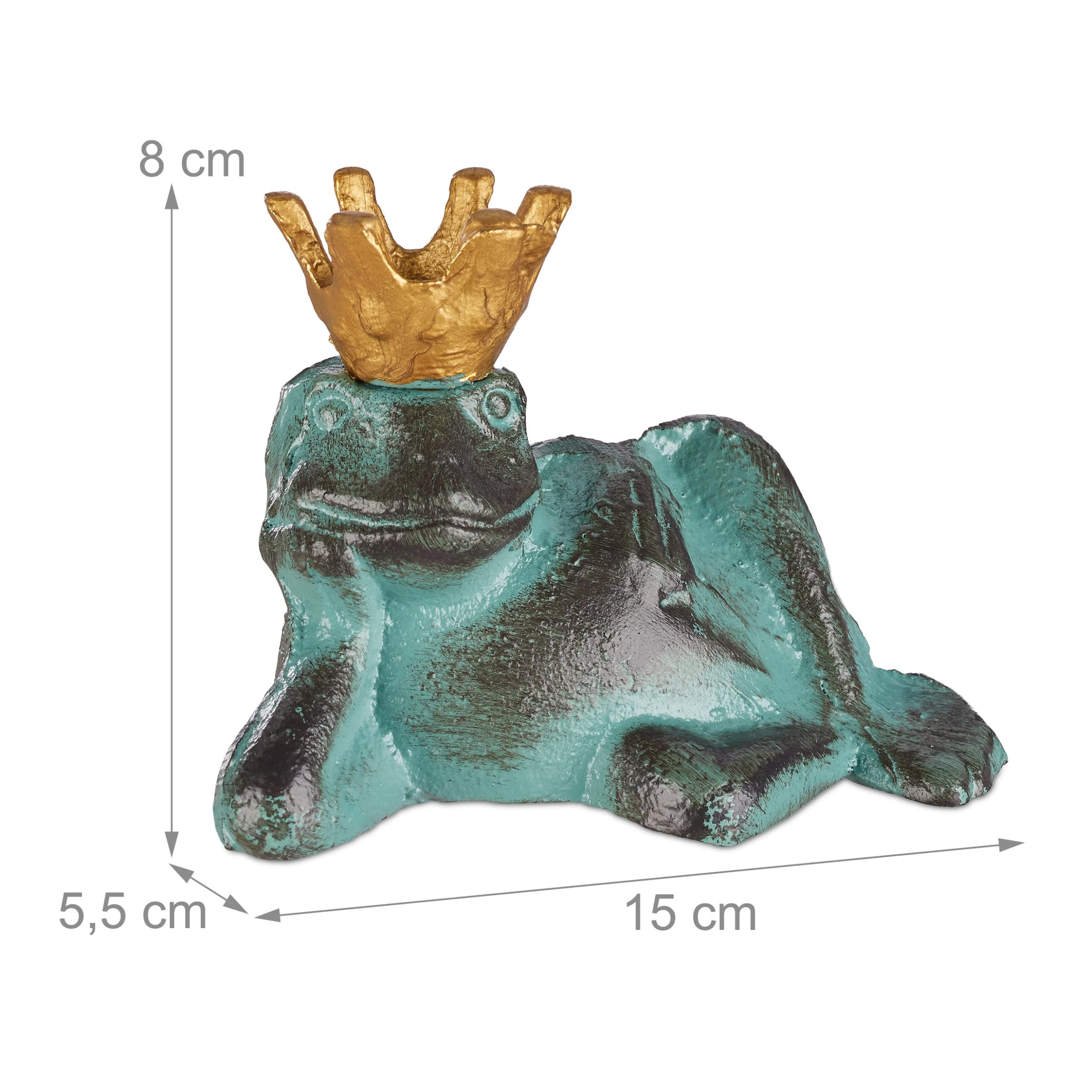5 X Gartenfigur Froschkönig In Grün - Größe M – Bild 4