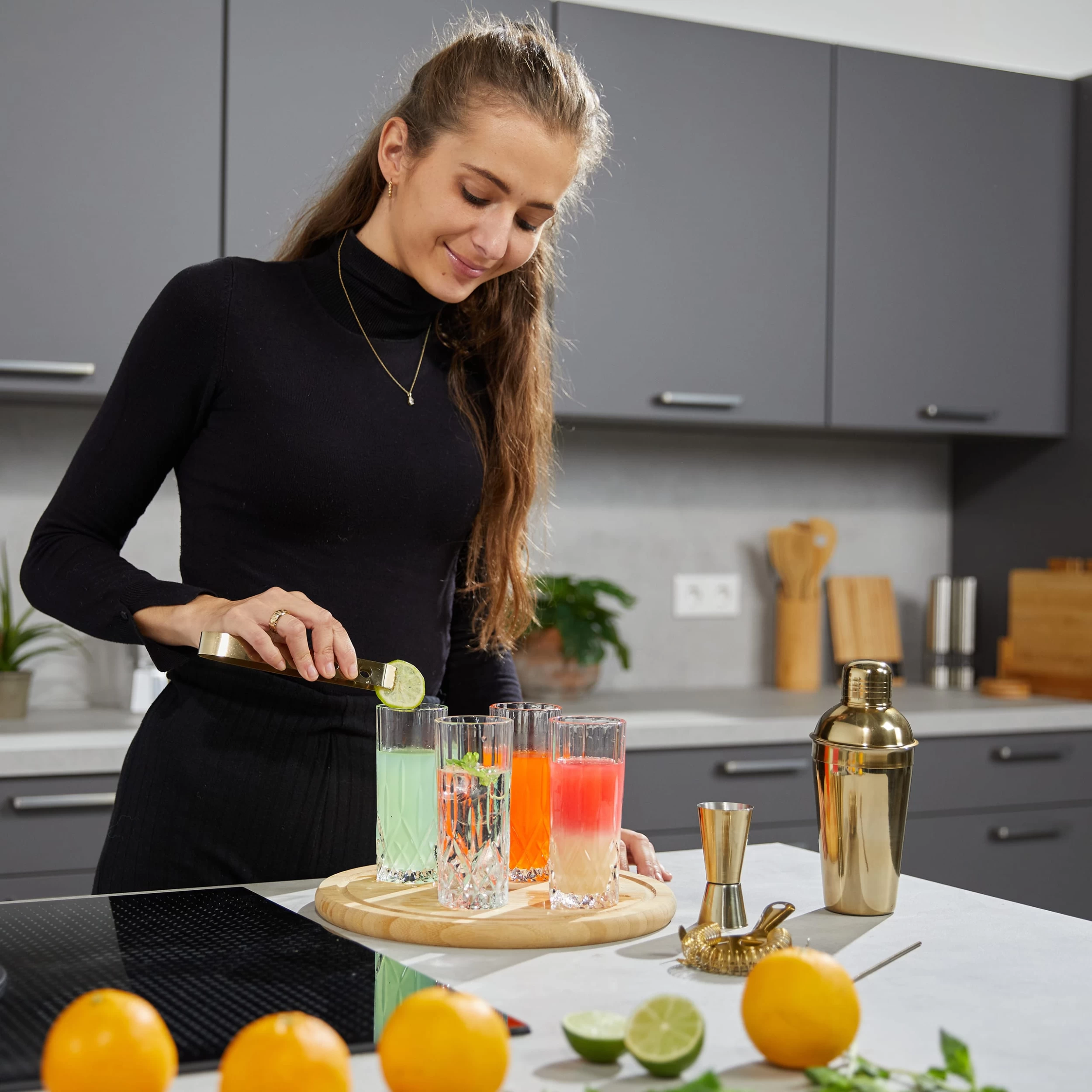 5tlg. Cocktail Shaker Set In Gold – Bild 3