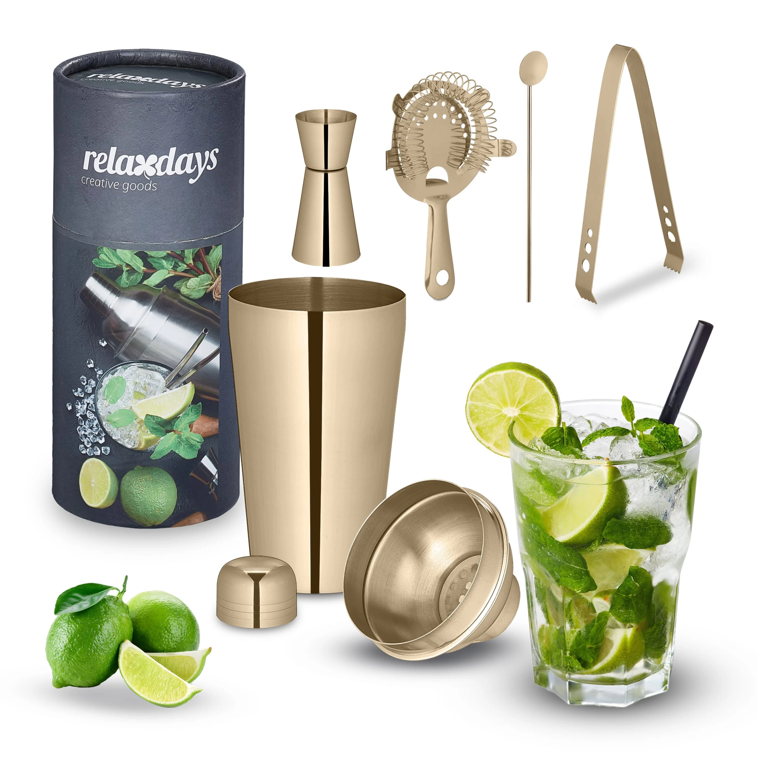5tlg. Cocktail Shaker Set In Gold – Bild 7