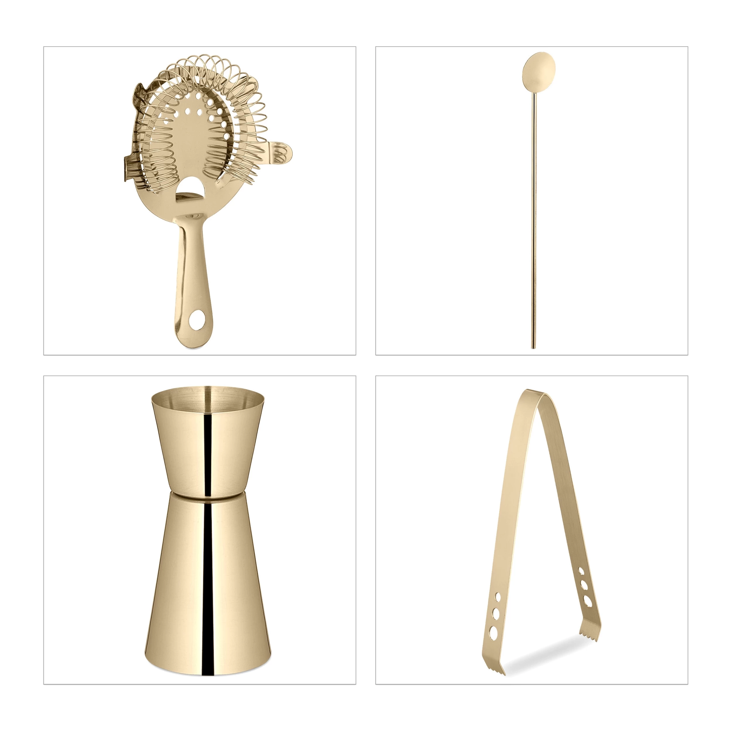 5tlg. Cocktail Shaker Set In Gold – Bild 8