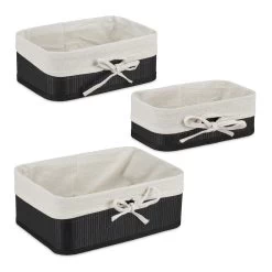 6 Tlg. Aufbewahrungskorb Set In Schwarz/ Creme