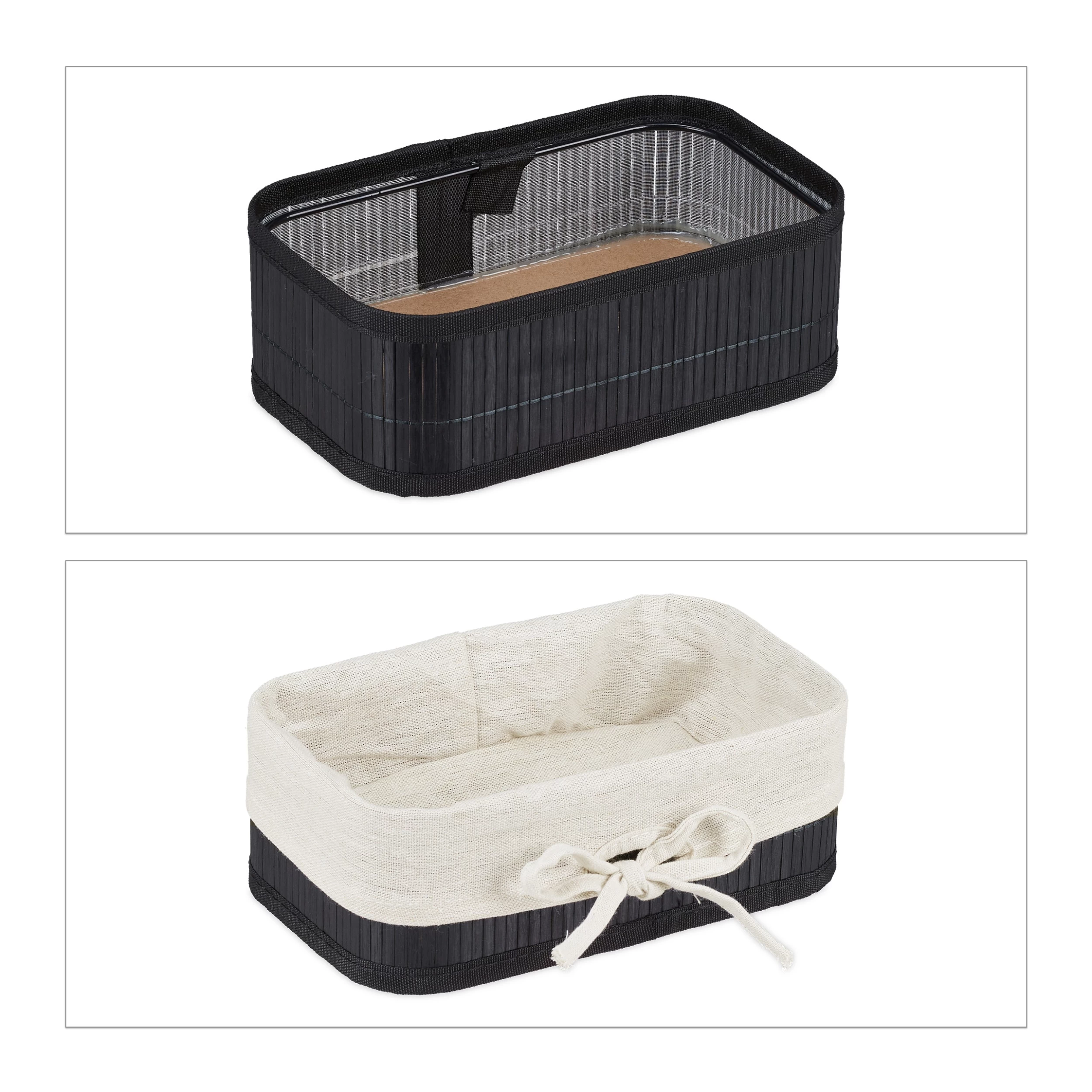 6 Tlg. Aufbewahrungskorb Set In Schwarz/ Creme – Bild 7