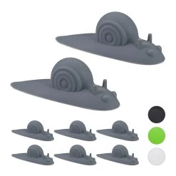 8x Türstopper "Schnecke" In Grau
