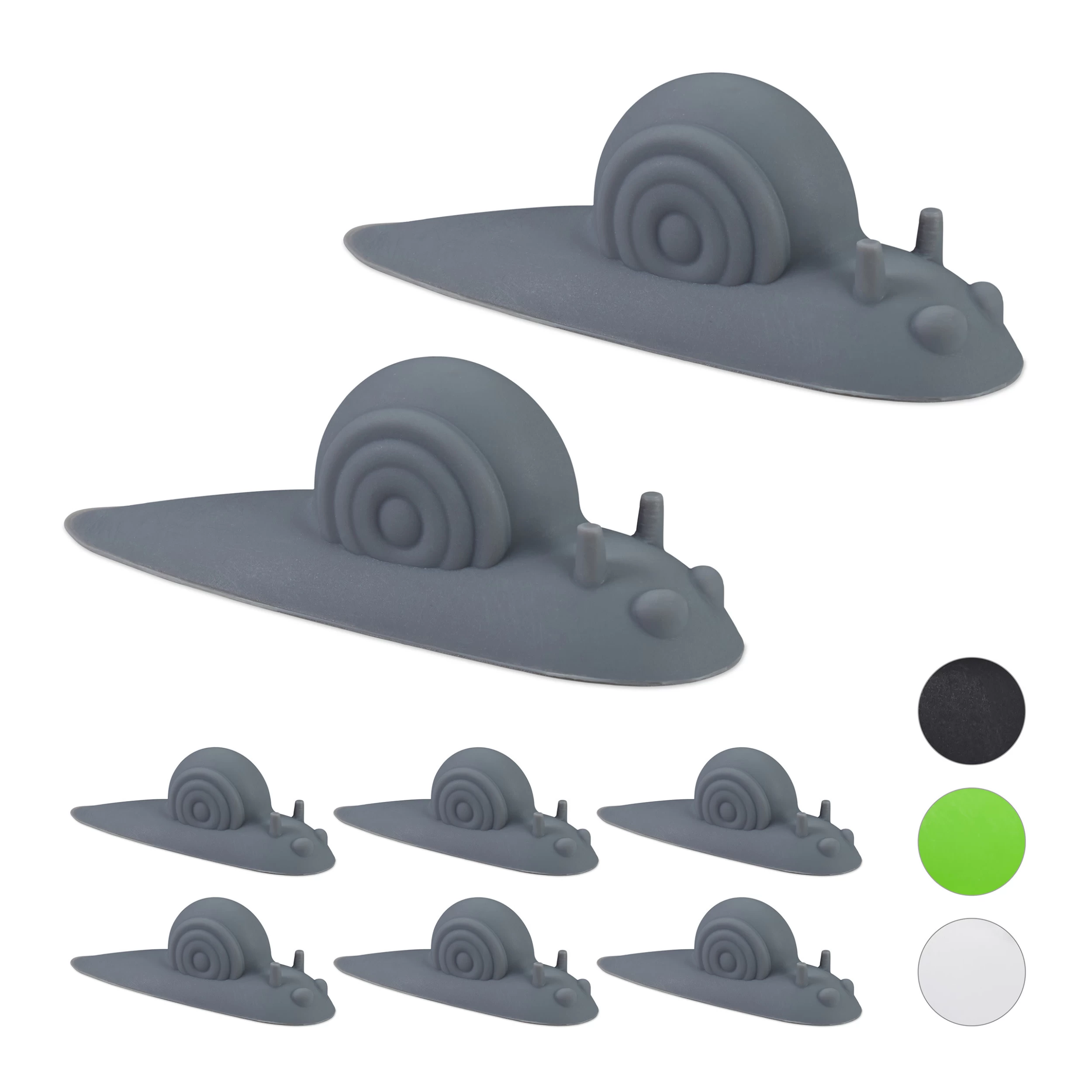 8x Türstopper "Schnecke" In Grau
