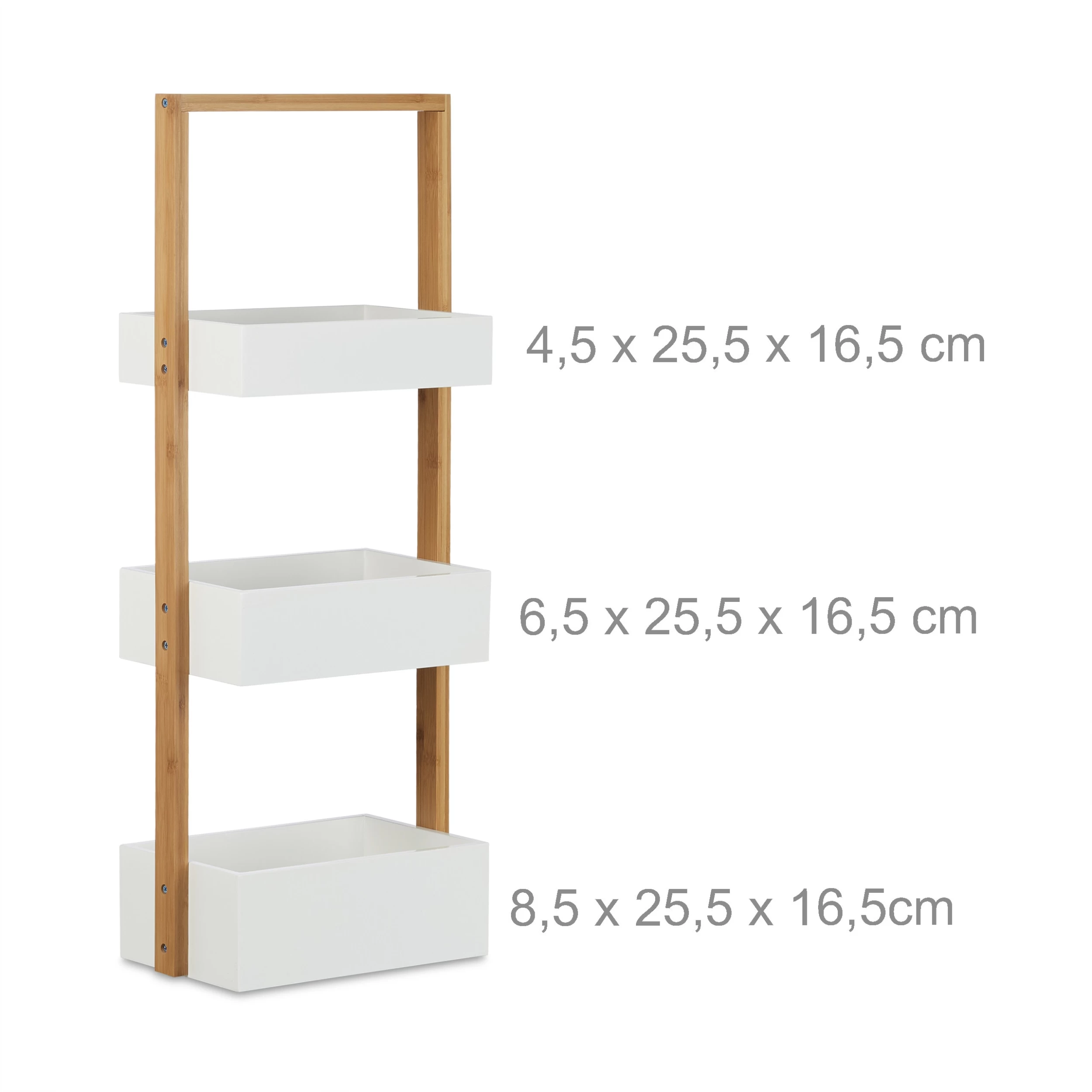 Badregal In Weiß/Natur - (B)30 X (H)76 X (T)18,5 Cm – Bild 3