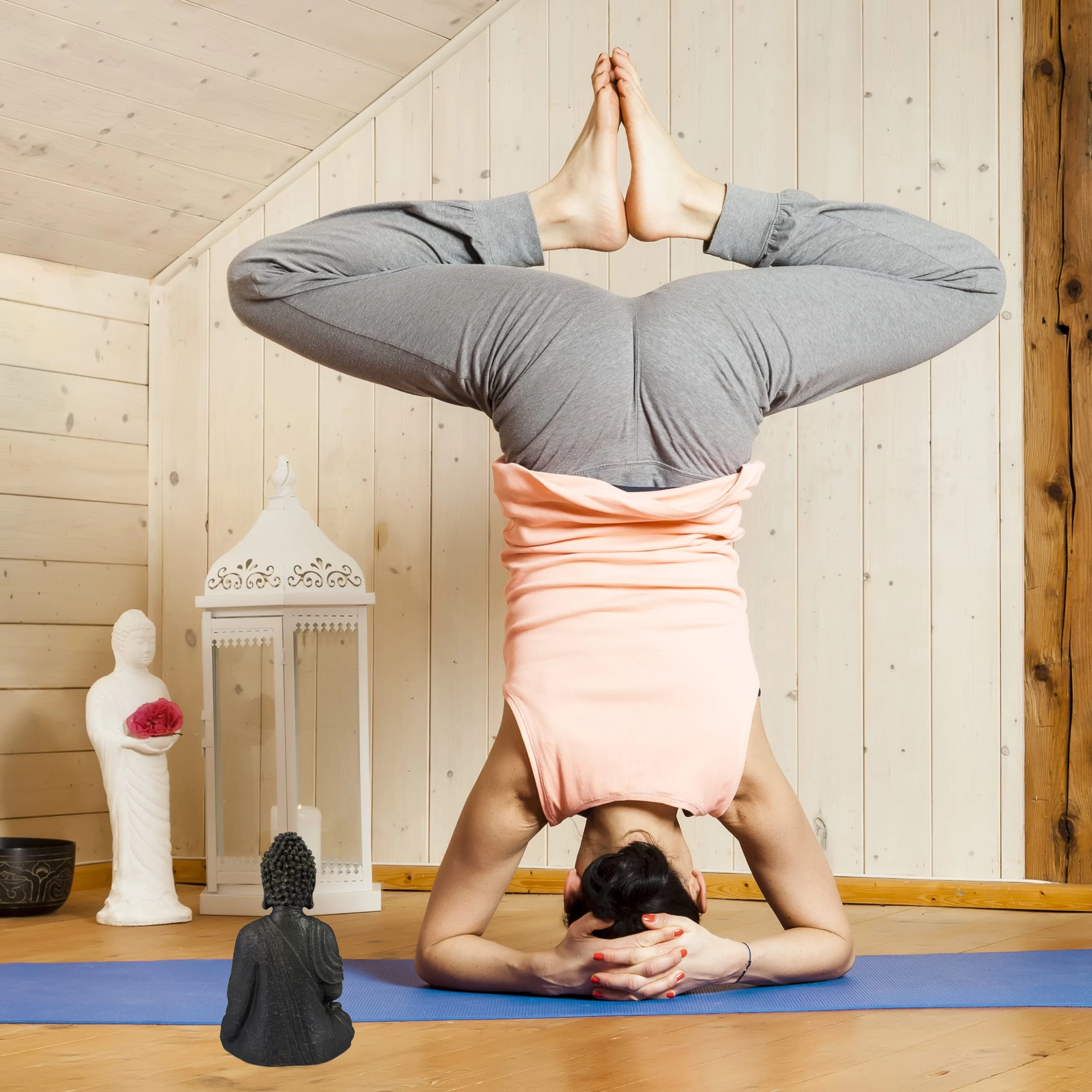 Buddha Figur In Dunkelgrau - (H)18 Cm – Bild 3